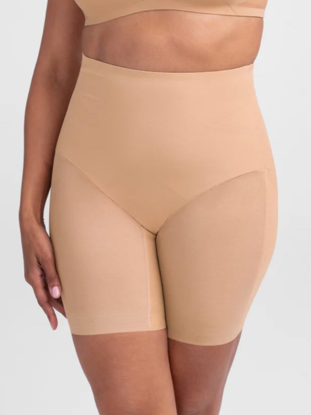 HoneyLove Mid Waist Short Shapewear Shorts LARGE SAND
